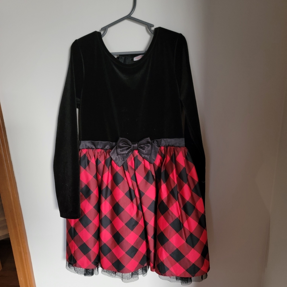 Buffalo plaid girls dress